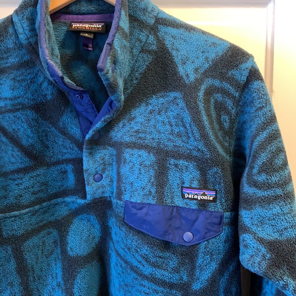 Y2K Patagonia Snap T pull over Synchilla Aztec - Picture 4 of 8
